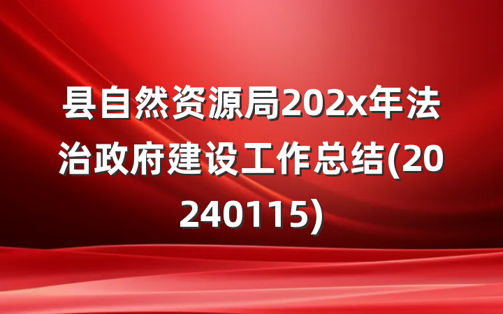 县自然资源局202x年法治政府建设工作总结(20240115)