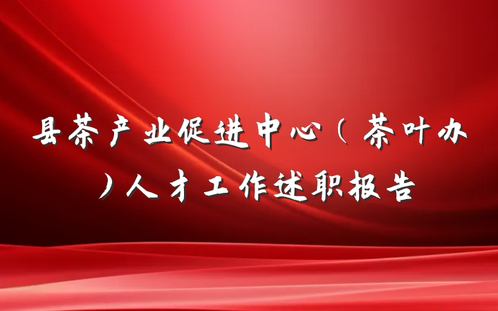 县茶产业促进中心（茶叶办）人才工作述职报告