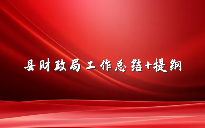 县财政局工作总结 提纲