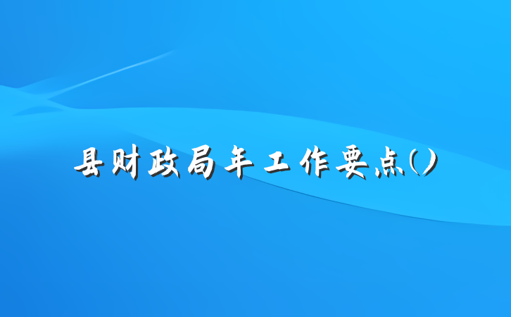 县财政局年工作要点()