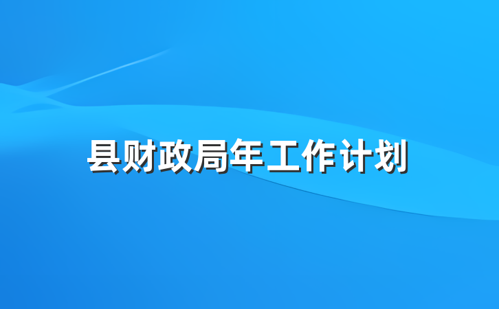 县财政局年工作计划