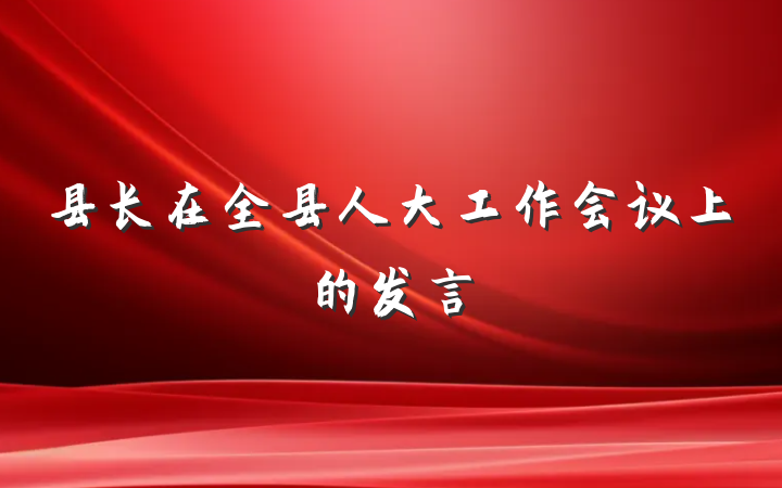 县长在全县人大工作会议上的发言