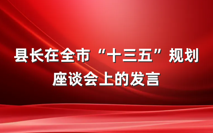 县长在全市“十三五”规划座谈会上的发言