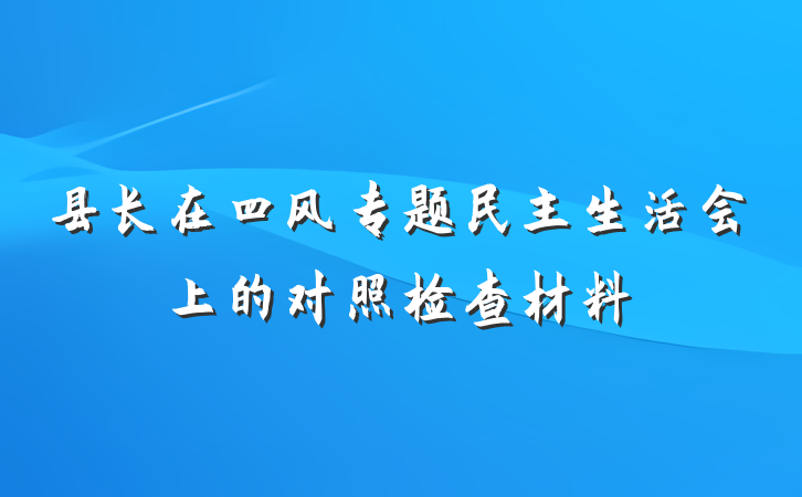 县长在四风专题民主生活会上的对照检查材料