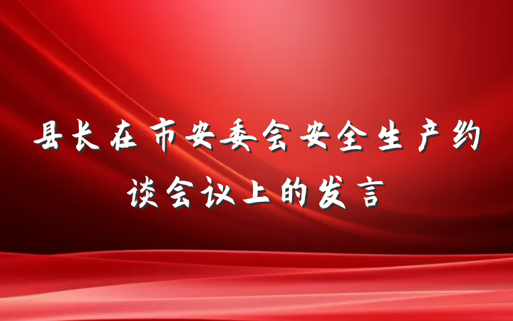 县长在市安委会安全生产约谈会议上的发言