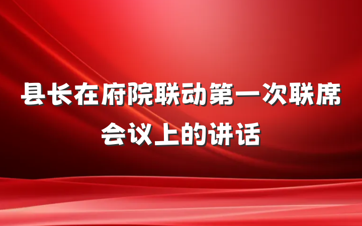 县长在府院联动第一次联席会议上的讲话