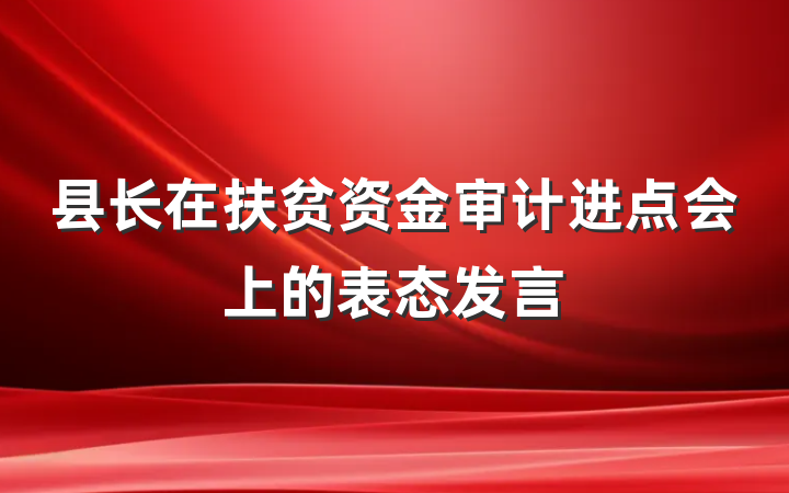 县长在扶贫资金审计进点会上的表态发言