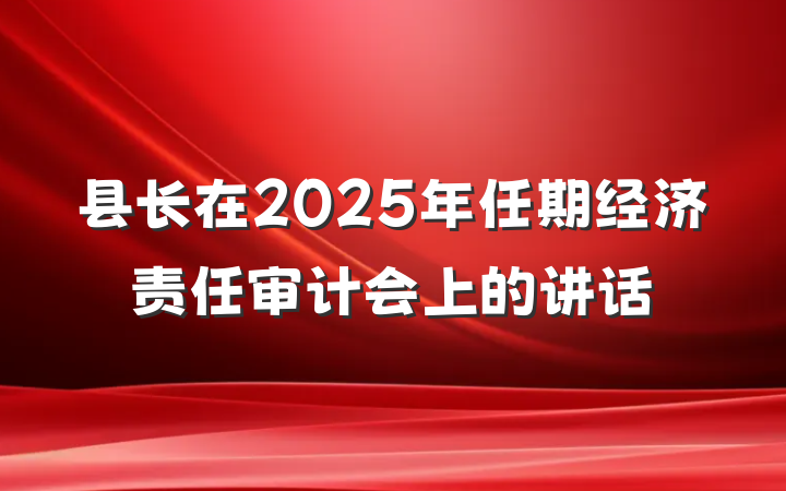 县长在2025年任期经济责任审计会上的讲话
