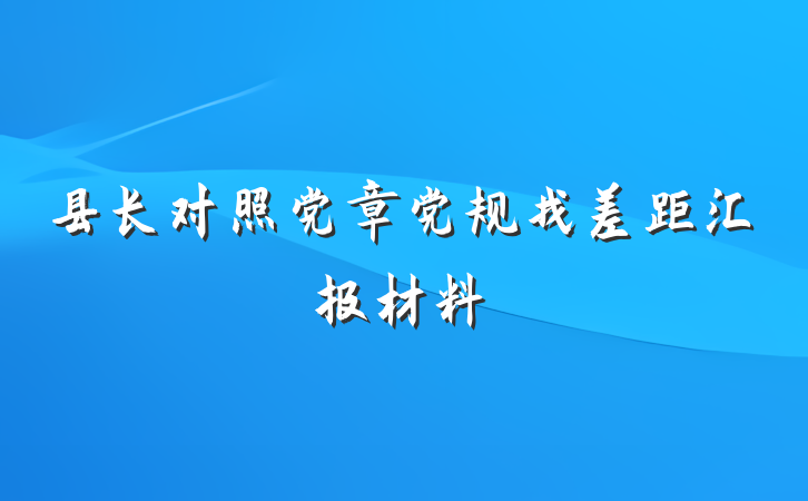 县长对照党章党规找差距汇报材料