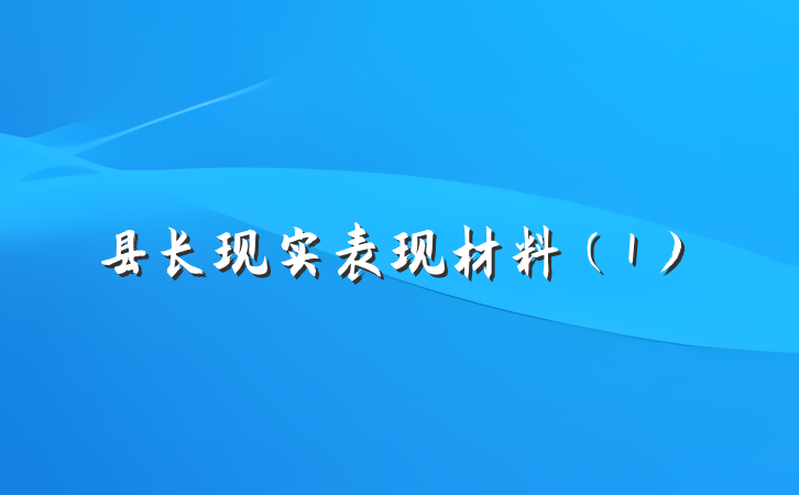 县长现实表现材料（1）
