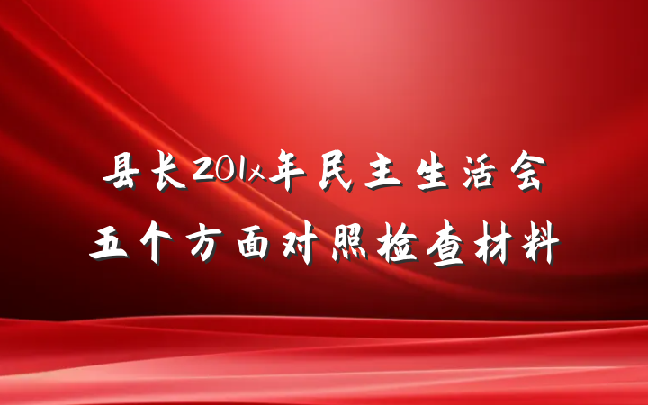 县长201x年民主生活会五个方面对照检查材料