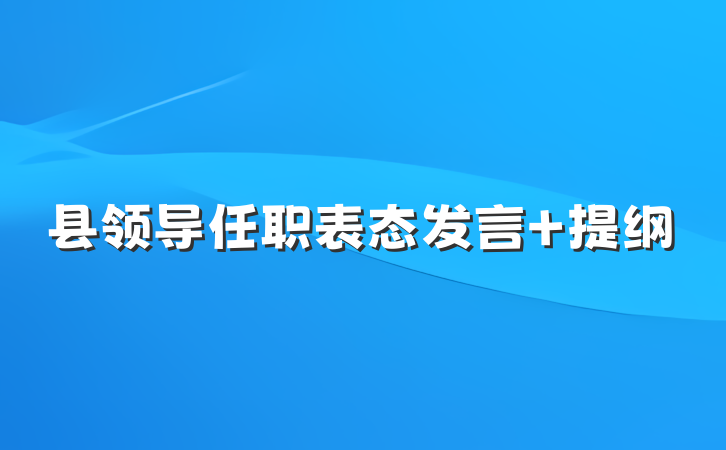县领导任职表态发言 提纲