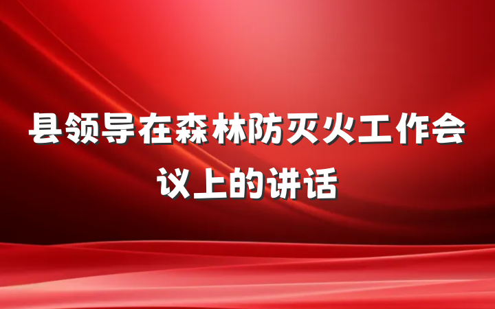 县领导在森林防灭火工作会议上的讲话