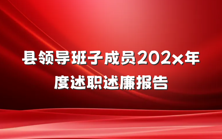 县领导班子成员202x年度述职述廉报告