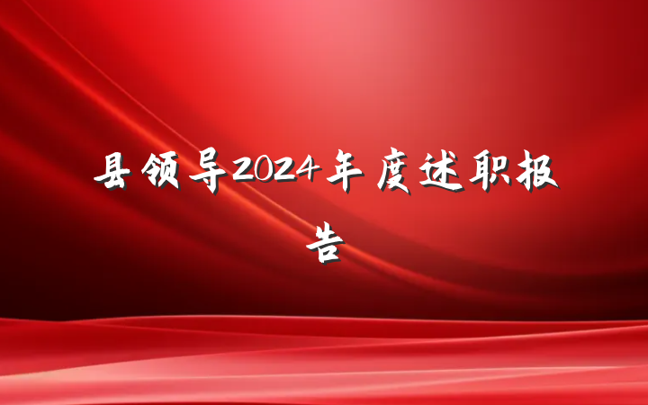 县领导2024年度述职报告