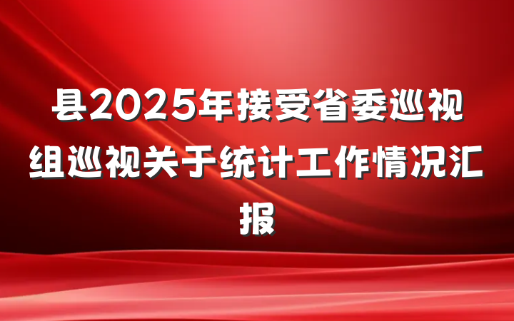 县2025年接受省委巡视组巡视关于统计工作情况汇报