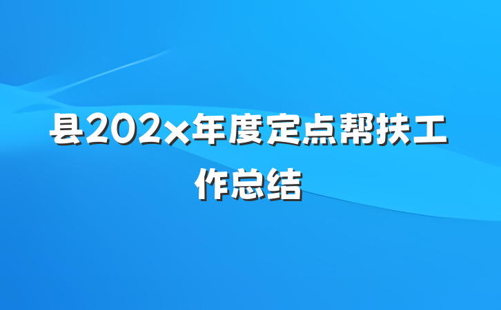 县202x年度定点帮扶工作总结