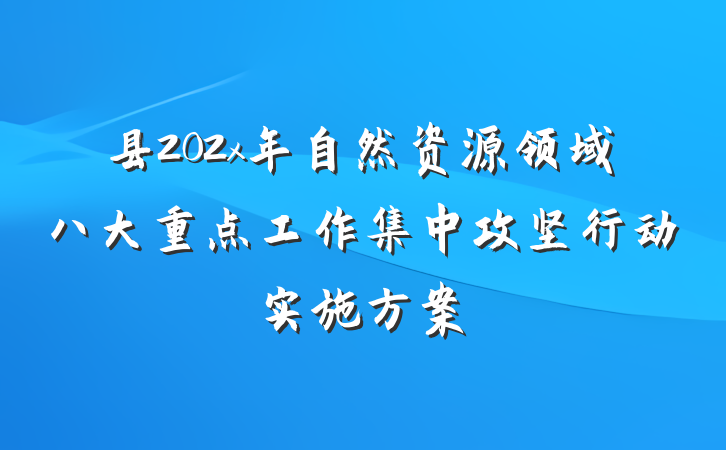 县202x年自然资源领域八大重点工作集中攻坚行动实施方案