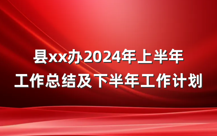 县xx办2024年上半年工作总结及下半年工作计划