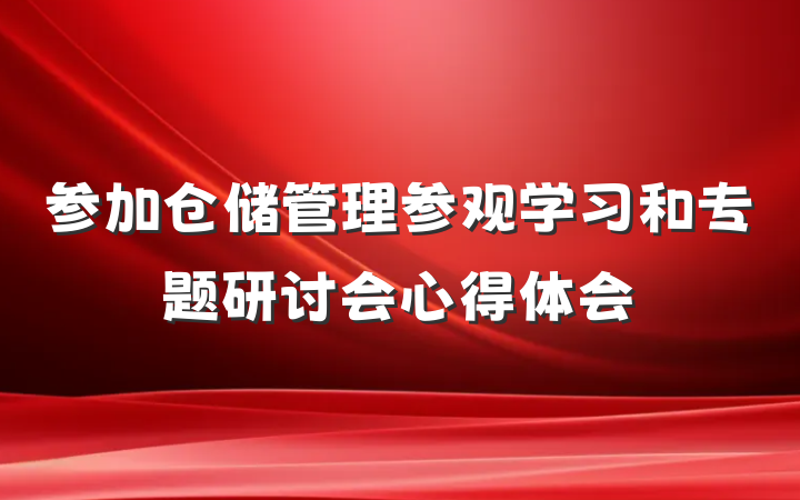 参加仓储管理参观学习和专题研讨会心得体会