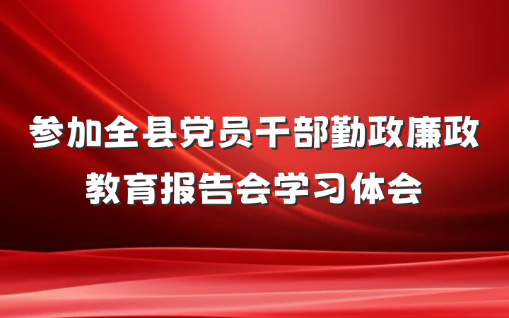 参加全县党员干部勤政廉政教育报告会学习体会