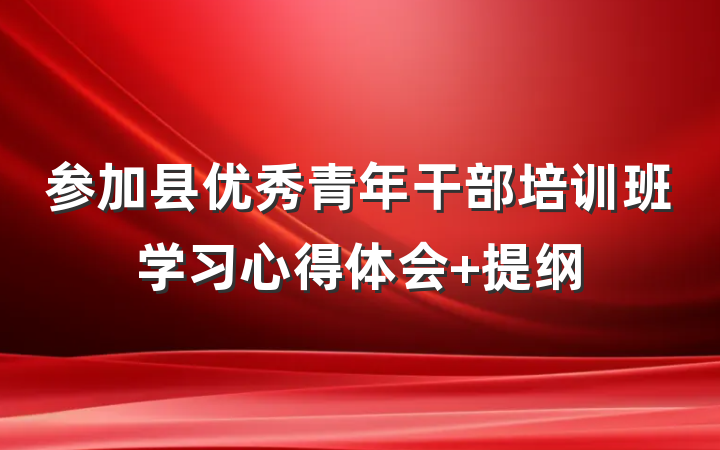参加县优秀青年干部培训班学习心得体会 提纲