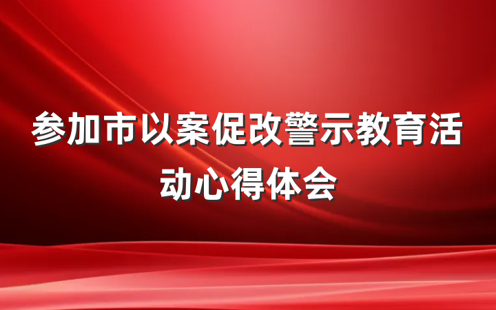 参加市以案促改警示教育活动心得体会