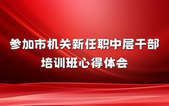参加市机关新任职中层干部培训班心得体会