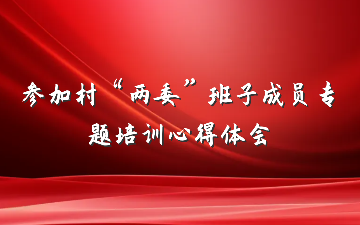 参加村“两委”班子成员专题培训心得体会