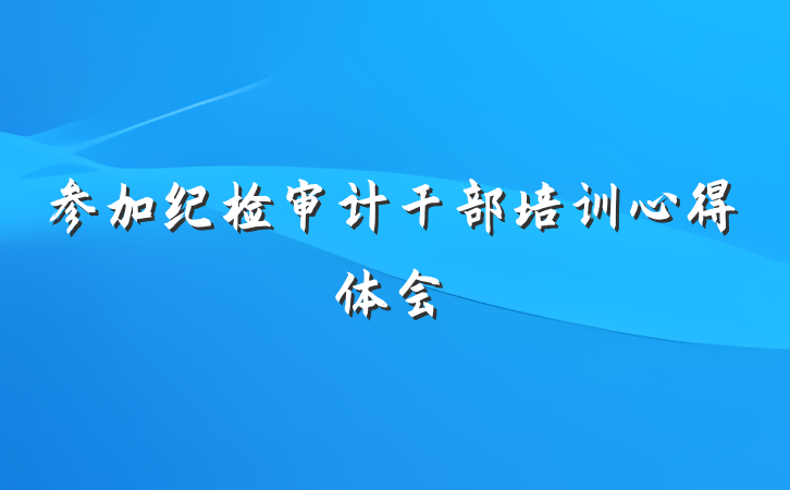 参加纪检审计干部培训心得体会
