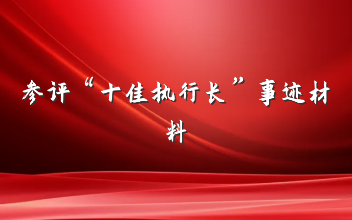 参评“十佳执行长”事迹材料