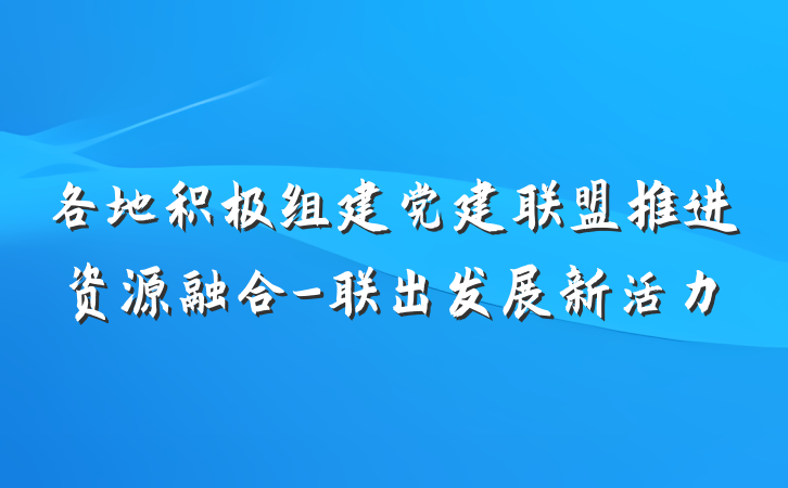 各地积极组建党建联盟推进资源融合-联出发展新活力