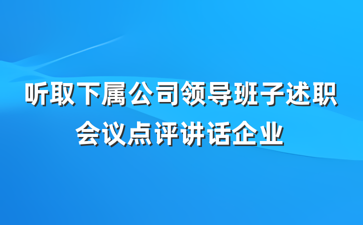 听取下属公司领导班子述职会议点评讲话企业