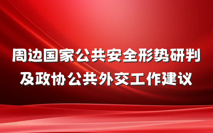 周边国家公共安全形势研判及政协公共外交工作建议