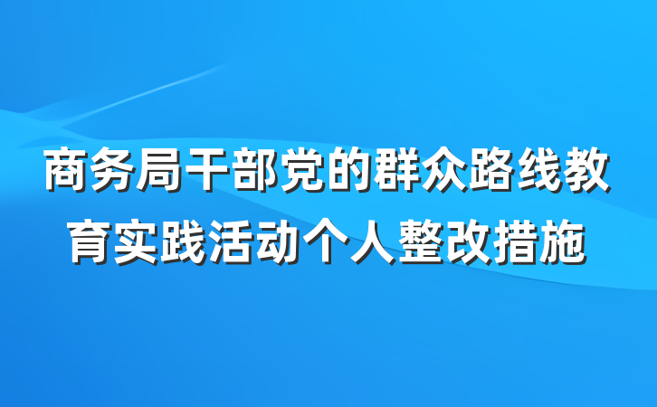 商务局干部党的群众路线教育实践活动个人整改措施