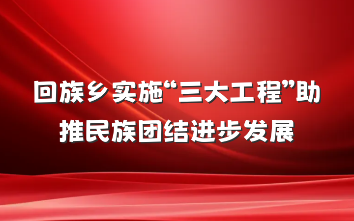回族乡实施“三大工程”助推民族团结进步发展