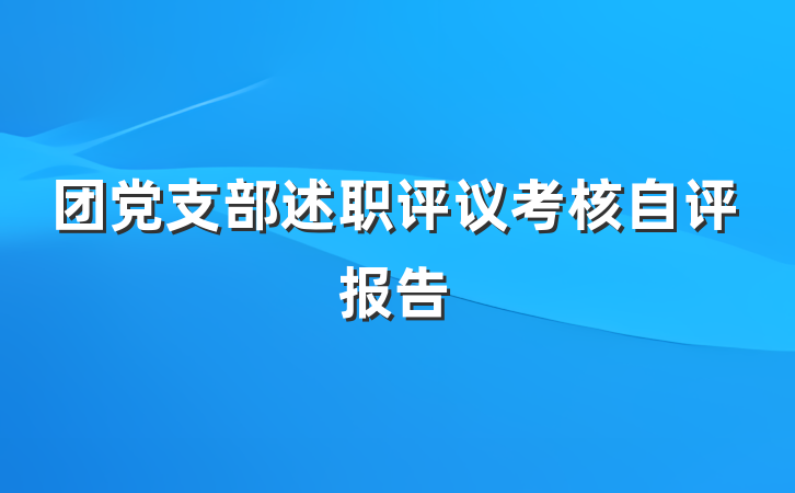 团党支部述职评议考核自评报告