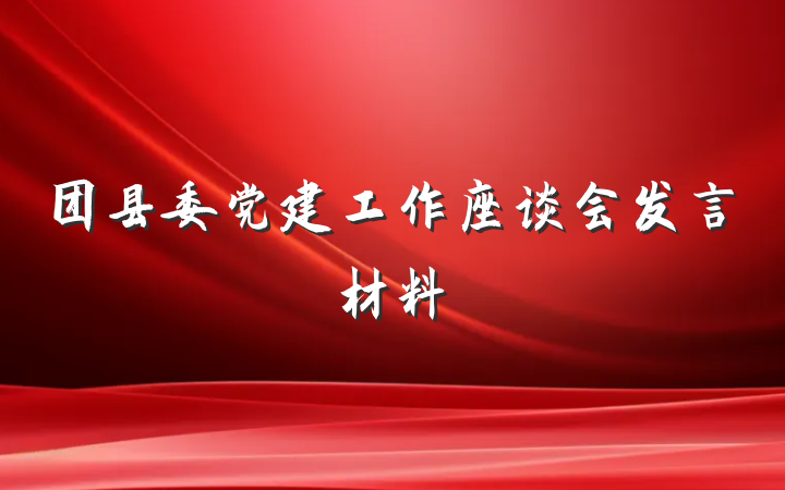 团县委党建工作座谈会发言材料
