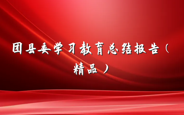 团县委学习教育总结报告（精品）