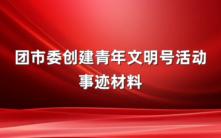 团市委创建青年文明号活动事迹材料