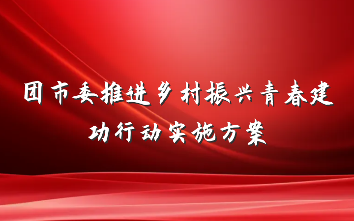 团市委推进乡村振兴青春建功行动实施方案