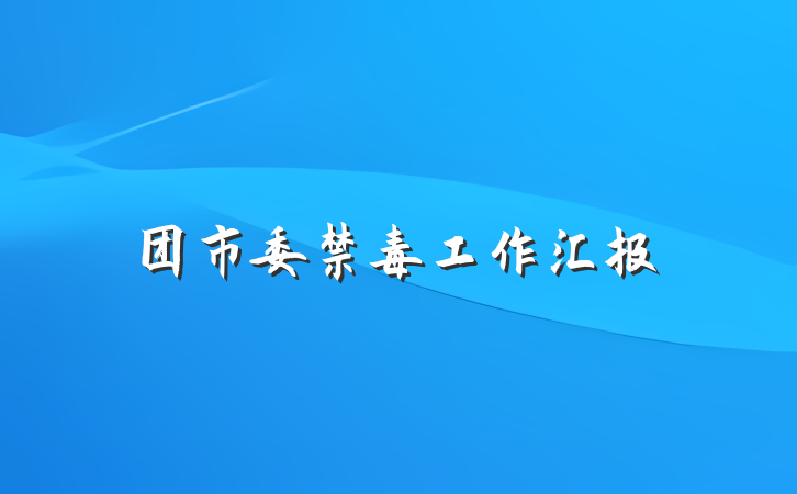 团市委禁毒工作汇报