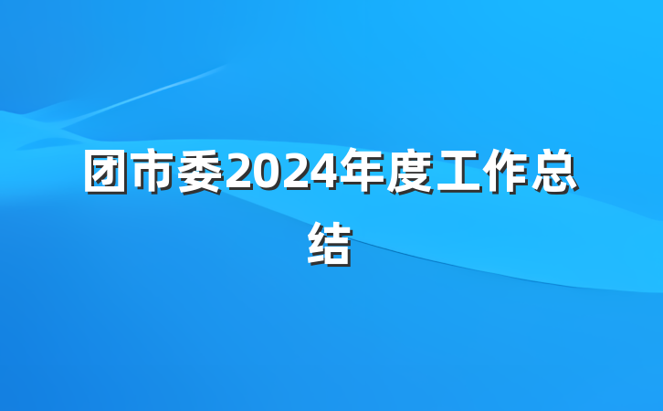 团市委2024年度工作总结