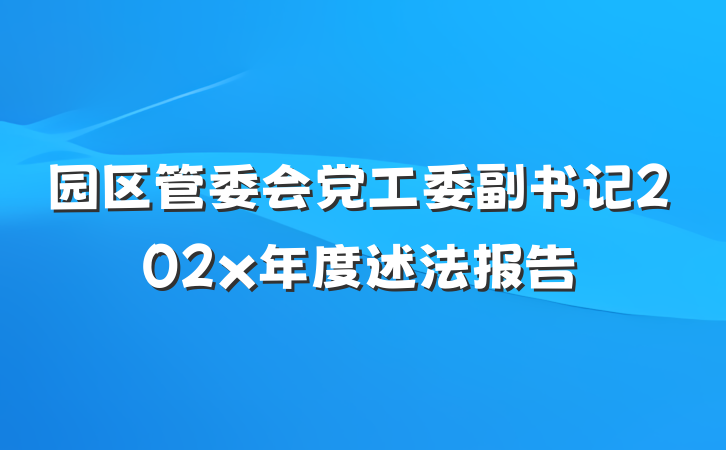园区管委会党工委副书记202x年度述法报告