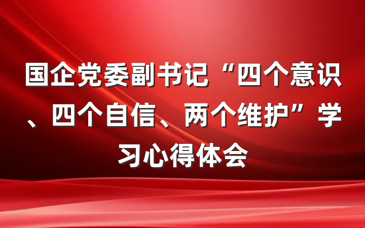 国企党委副书记“四个意识、四个自信、两个维护”学习心得体会