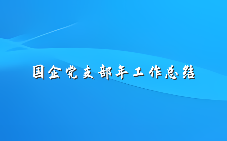 国企党支部年工作总结