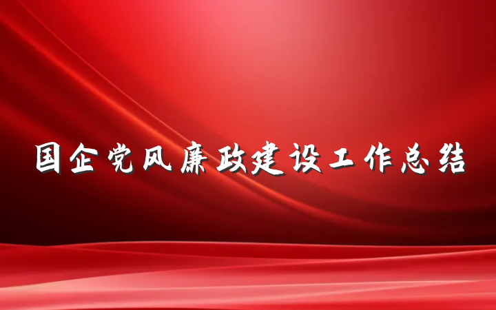 国企党风廉政建设工作总结