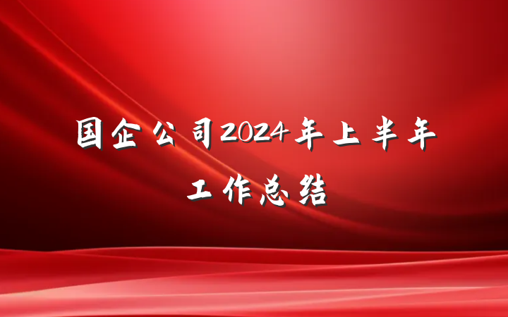 国企公司2024年上半年工作总结