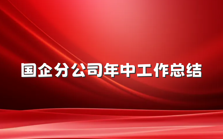 国企分公司年中工作总结