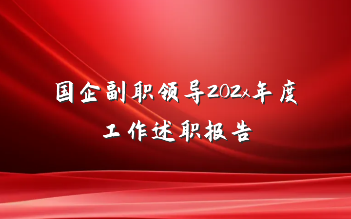 国企副职领导202x年度工作述职报告